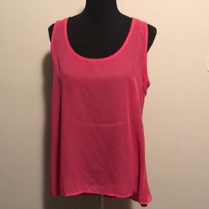 Sheer Deep Pink Sleeveless Tunic
